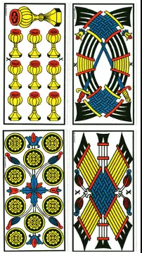 4 enseignes du tarot de Marseille