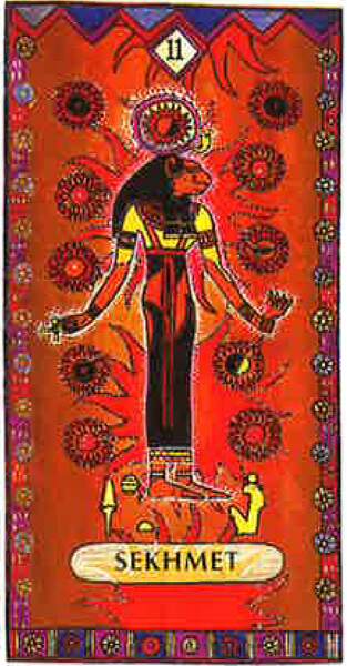 lame 11 du tarot egyptien sekhmet3