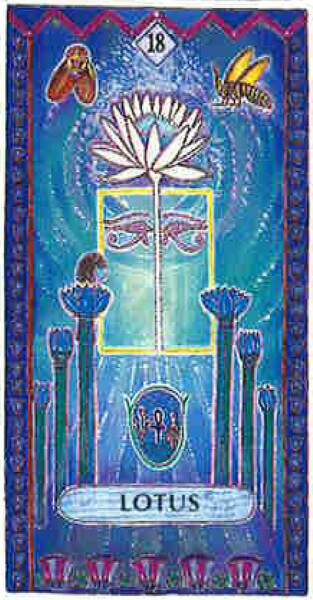 lame 18 du tarot egyptien lotus3