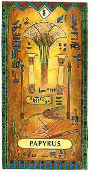 lame 8 du tarot egyptien papyrus3