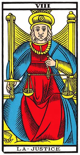 la justice tarot de Marseille