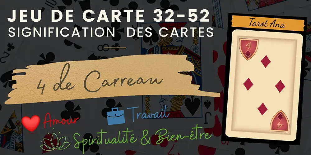 4 de Carreau 32 52 cartes