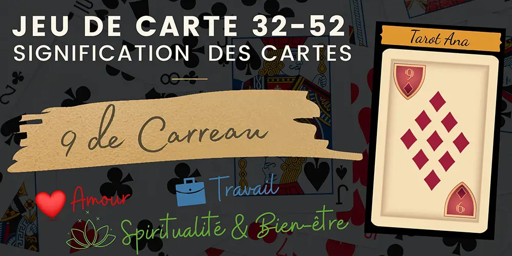 9 de Carreau 32 52 cartes