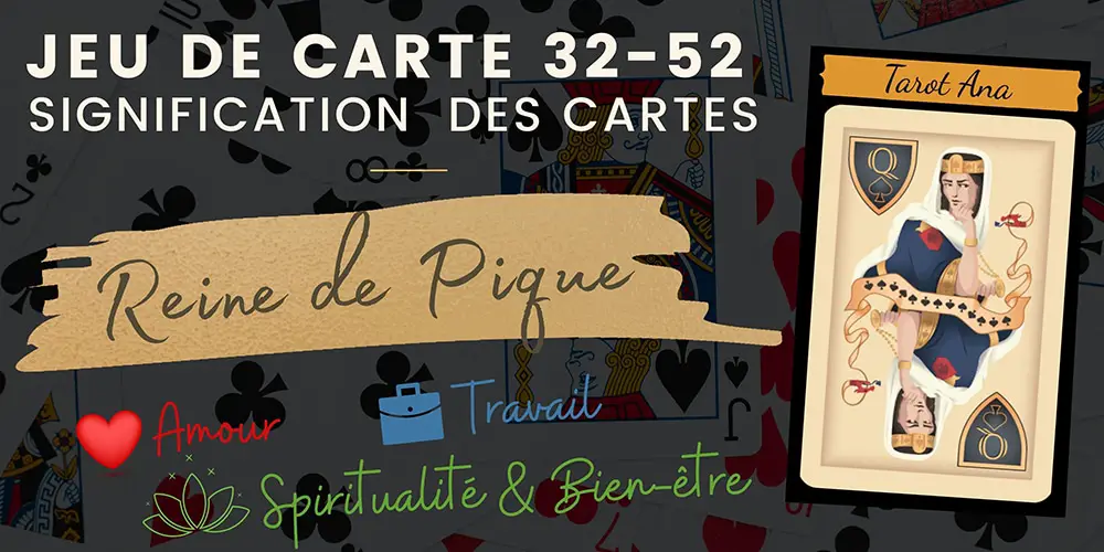 Reine de Pique 32 52 cartes