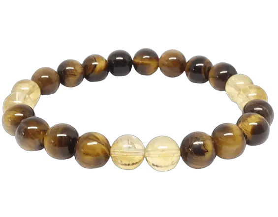 bracelet citrine œil du tigre