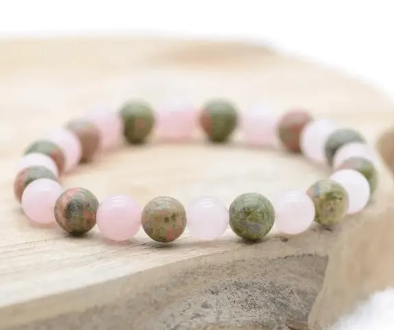 bracelet jade quartz rose