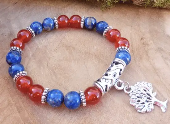 bracelet lapis lazuli et cornaline