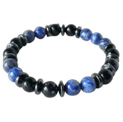 bracelet obsidienne lapis lazuli